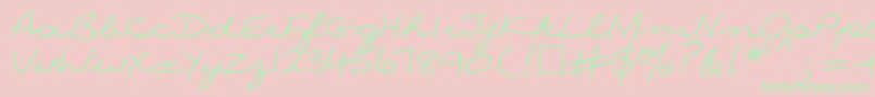 Nina ffy Font – Green Fonts on Pink Background