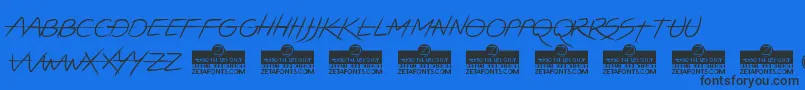 LightstrikeTrial Font – Black Fonts on Blue Background