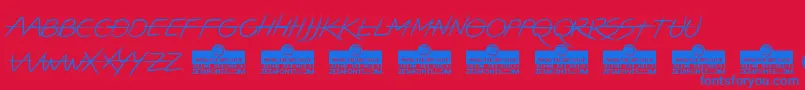 LightstrikeTrial Font – Blue Fonts on Red Background