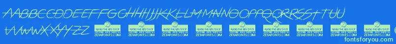 LightstrikeTrial Font – Green Fonts on Blue Background