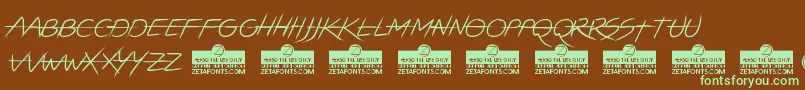 LightstrikeTrial Font – Green Fonts on Brown Background