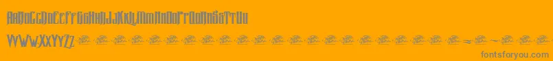 McfZelfis-Schriftart – Graue Schriften auf orangefarbenem Hintergrund