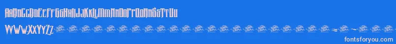 McfZelfis Font – Pink Fonts on Blue Background