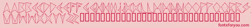 Mndpinba-Schriftart – Rote Schriften auf rosa Hintergrund