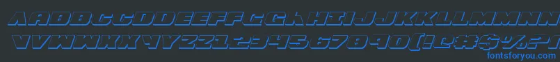 Bummer3DItalic Font – Blue Fonts on Black Background