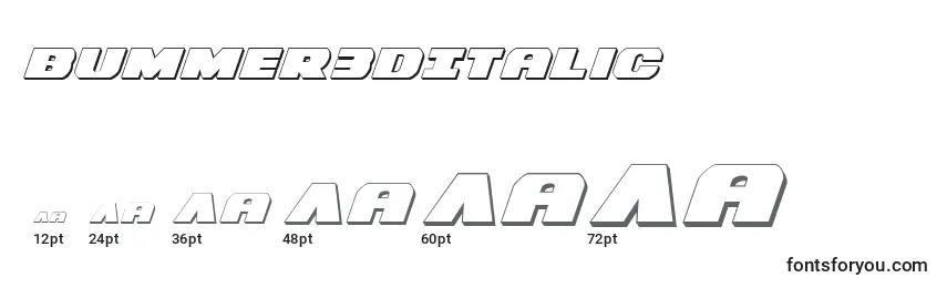 Bummer3DItalic Font Sizes