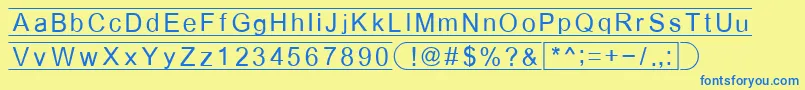 Fibox-fontti – siniset fontit keltaisella taustalla