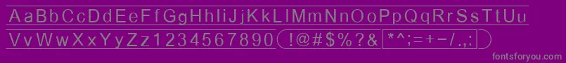 Fibox-Schriftart – Graue Schriften auf violettem Hintergrund