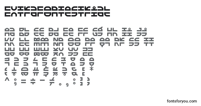 Schriftart ExtraFontestrial – Alphabet, Zahlen, spezielle Symbole