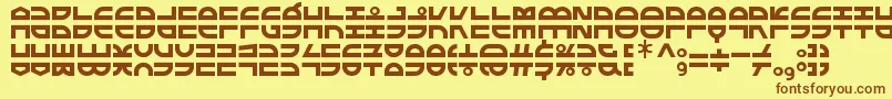 Шрифт ExtraFontestrial – коричневые шрифты на жёлтом фоне