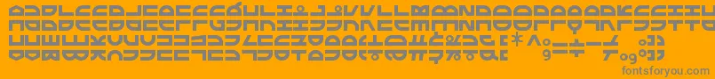 ExtraFontestrial-Schriftart – Graue Schriften auf orangefarbenem Hintergrund