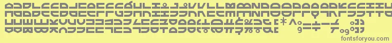 ExtraFontestrial-Schriftart – Graue Schriften auf gelbem Hintergrund