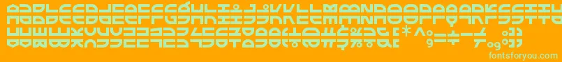 ExtraFontestrial Font – Green Fonts on Orange Background