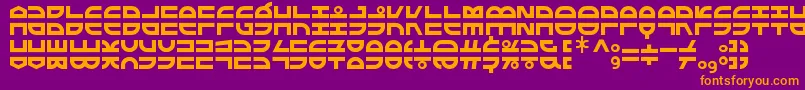 ExtraFontestrial-Schriftart – Orangefarbene Schriften auf violettem Hintergrund