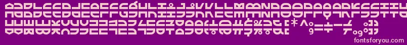 ExtraFontestrial-fontti – vaaleanpunaiset fontit violetilla taustalla