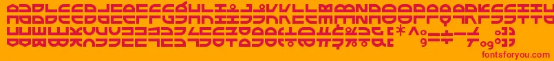 ExtraFontestrial Font – Red Fonts on Orange Background