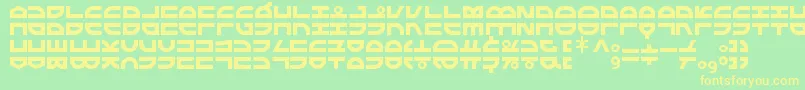 ExtraFontestrial-fontti – keltaiset fontit vihreällä taustalla