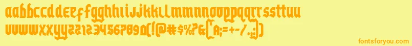 Empirecrowncond Font – Orange Fonts on Yellow Background