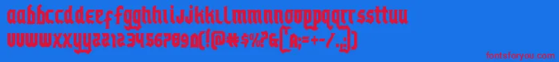 Empirecrowncond Font – Red Fonts on Blue Background