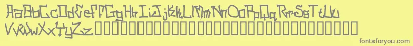 SchizophreniaG-Schriftart – Graue Schriften auf gelbem Hintergrund
