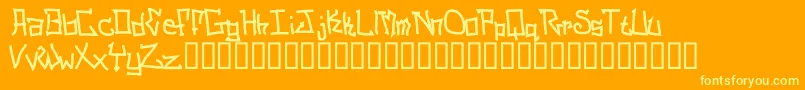 SchizophreniaG Font – Yellow Fonts on Orange Background