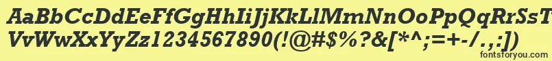 RockwellРџРѕР»СѓР¶РёСЂРЅС‹Р№РљСѓСЂСЃРёРІ Font – Black Fonts on Yellow Background
