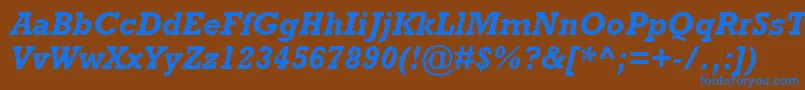 RockwellРџРѕР»СѓР¶РёСЂРЅС‹Р№РљСѓСЂСЃРёРІ Font – Blue Fonts on Brown Background