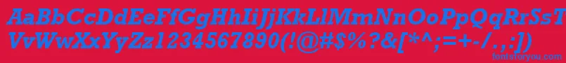 RockwellРџРѕР»СѓР¶РёСЂРЅС‹Р№РљСѓСЂСЃРёРІ Font – Blue Fonts on Red Background