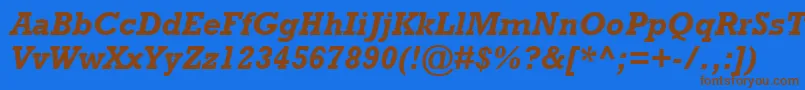 RockwellРџРѕР»СѓР¶РёСЂРЅС‹Р№РљСѓСЂСЃРёРІ Font – Brown Fonts on Blue Background