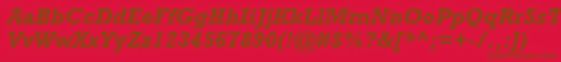 RockwellРџРѕР»СѓР¶РёСЂРЅС‹Р№РљСѓСЂСЃРёРІ Font – Brown Fonts on Red Background
