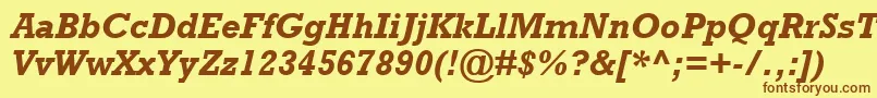 RockwellРџРѕР»СѓР¶РёСЂРЅС‹Р№РљСѓСЂСЃРёРІ Font – Brown Fonts on Yellow Background