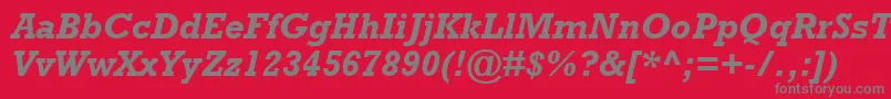 RockwellРџРѕР»СѓР¶РёСЂРЅС‹Р№РљСѓСЂСЃРёРІ Font – Gray Fonts on Red Background