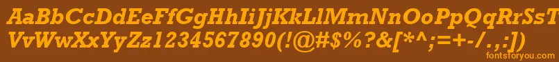 RockwellРџРѕР»СѓР¶РёСЂРЅС‹Р№РљСѓСЂСЃРёРІ Font – Orange Fonts on Brown Background
