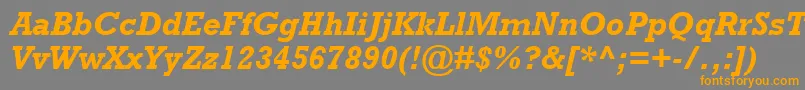 フォントRockwellРџРѕР»СѓР¶РёСЂРЅС‹Р№РљСѓСЂСЃРёРІ – オレンジの文字は灰色の背景にあります。