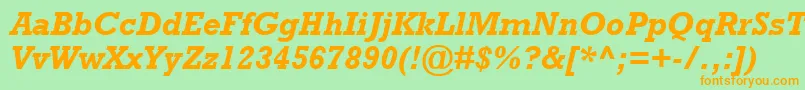 RockwellРџРѕР»СѓР¶РёСЂРЅС‹Р№РљСѓСЂСЃРёРІ Font – Orange Fonts on Green Background