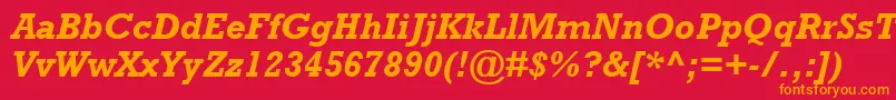 RockwellРџРѕР»СѓР¶РёСЂРЅС‹Р№РљСѓСЂСЃРёРІ Font – Orange Fonts on Red Background