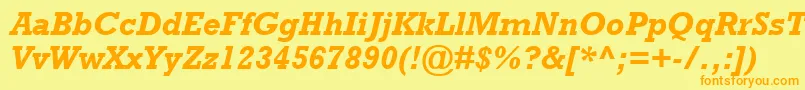 RockwellРџРѕР»СѓР¶РёСЂРЅС‹Р№РљСѓСЂСЃРёРІ Font – Orange Fonts on Yellow Background