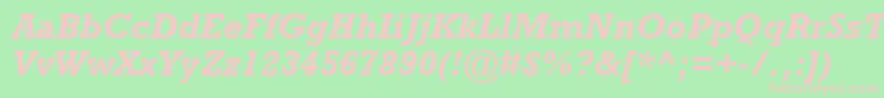 RockwellРџРѕР»СѓР¶РёСЂРЅС‹Р№РљСѓСЂСЃРёРІ Font – Pink Fonts on Green Background