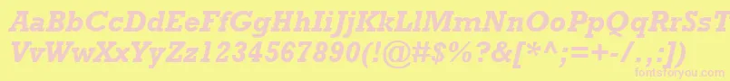 RockwellРџРѕР»СѓР¶РёСЂРЅС‹Р№РљСѓСЂСЃРёРІ Font – Pink Fonts on Yellow Background
