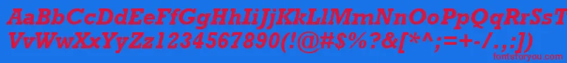 RockwellРџРѕР»СѓР¶РёСЂРЅС‹Р№РљСѓСЂСЃРёРІ Font – Red Fonts on Blue Background