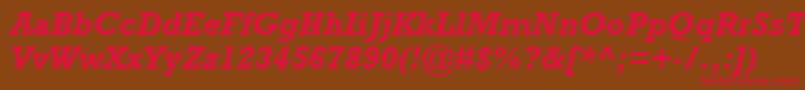 RockwellРџРѕР»СѓР¶РёСЂРЅС‹Р№РљСѓСЂСЃРёРІ Font – Red Fonts on Brown Background