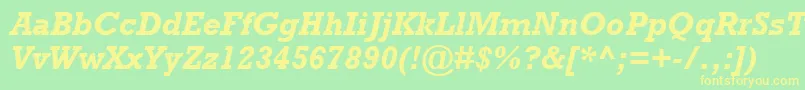 フォントRockwellРџРѕР»СѓР¶РёСЂРЅС‹Р№РљСѓСЂСЃРёРІ – 黄色の文字が緑の背景にあります