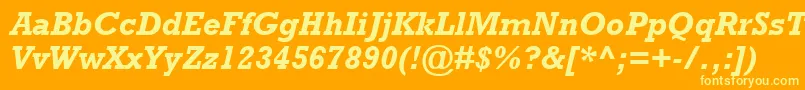 RockwellРџРѕР»СѓР¶РёСЂРЅС‹Р№РљСѓСЂСЃРёРІ Font – Yellow Fonts on Orange Background