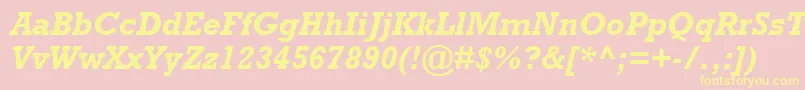 RockwellРџРѕР»СѓР¶РёСЂРЅС‹Р№РљСѓСЂСЃРёРІ Font – Yellow Fonts on Pink Background