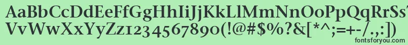 StoneSerifSemOsItcttSemi-fontti – mustat fontit vihreällä taustalla