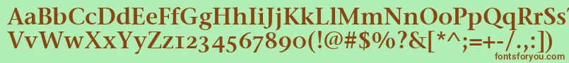 Шрифт StoneSerifSemOsItcttSemi – коричневые шрифты на зелёном фоне