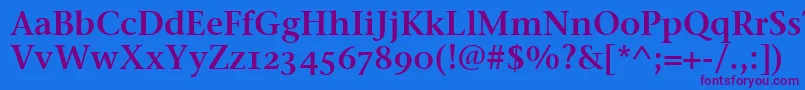 StoneSerifSemOsItcttSemi-Schriftart – Violette Schriften auf blauem Hintergrund