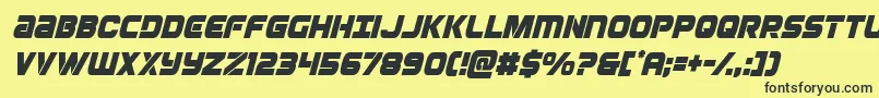 Ozdacondital Font – Black Fonts on Yellow Background