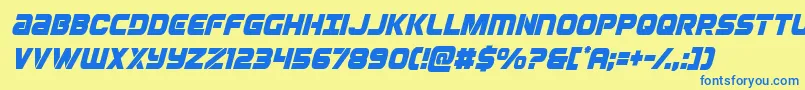 Ozdacondital Font – Blue Fonts on Yellow Background