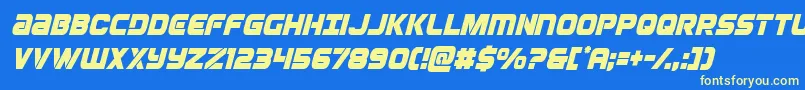 Ozdacondital Font – Yellow Fonts on Blue Background